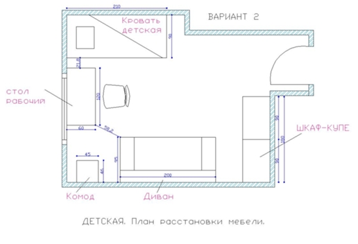 Чертеж комнаты автокад